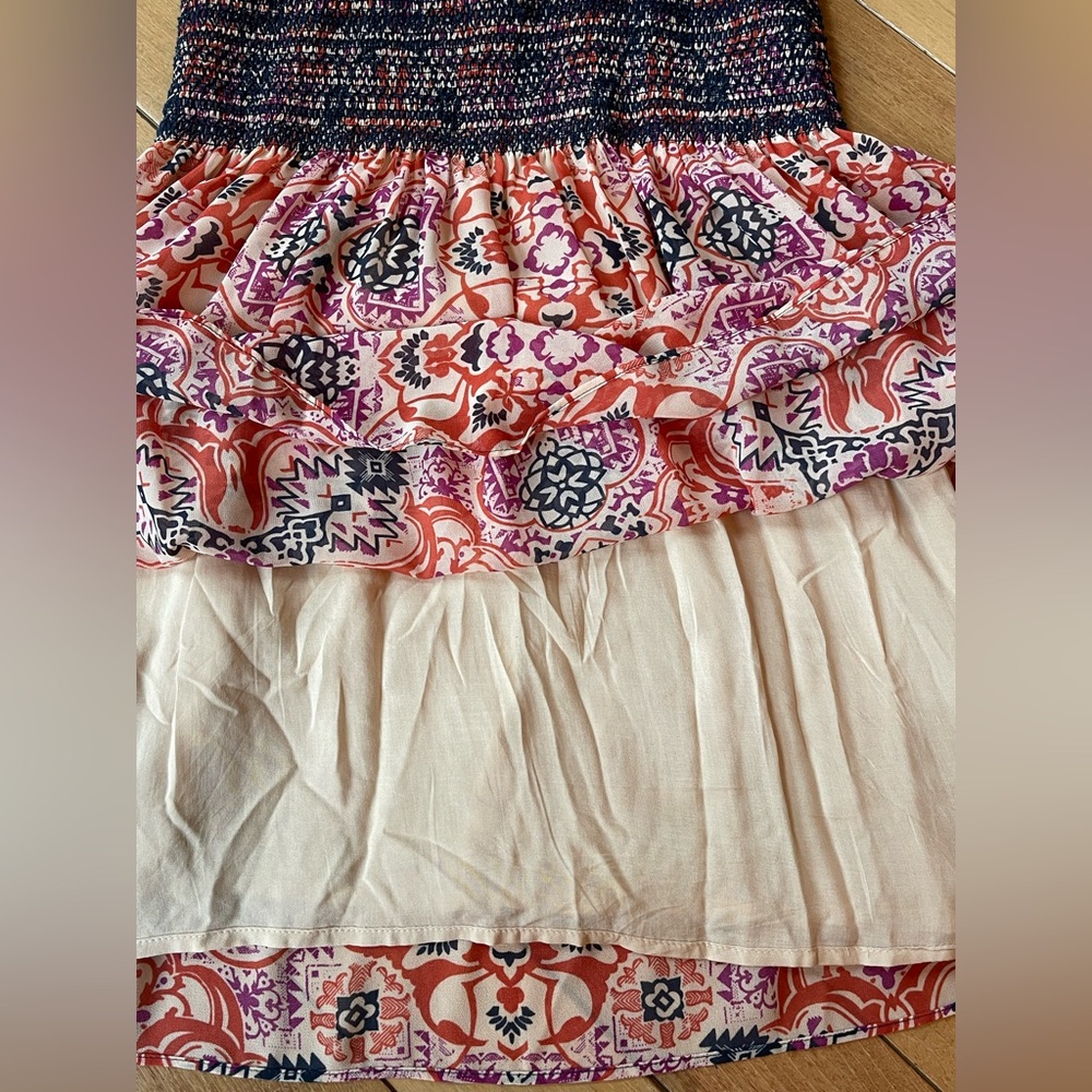 Vanessa Virginia “Day Tripper” Printed Smocked Waist Dress Size S - Picture 16 of 16